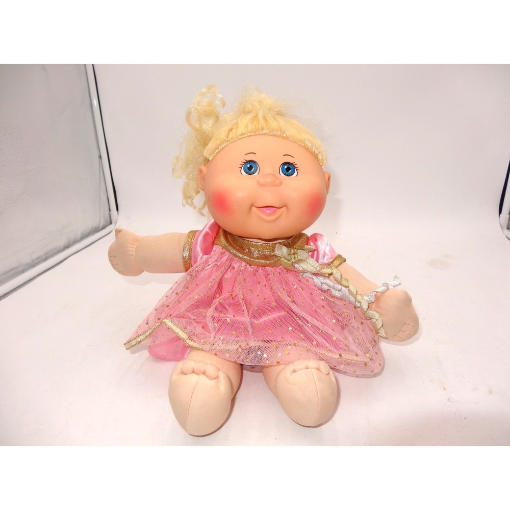 Cabbage Patch Kid 2015 Blonde Pink Dress Rosy Cheeks Collectible Signed